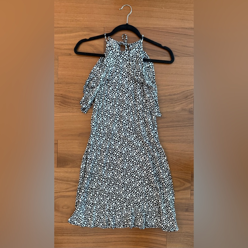 Zara Black and White Floral Mini Dress